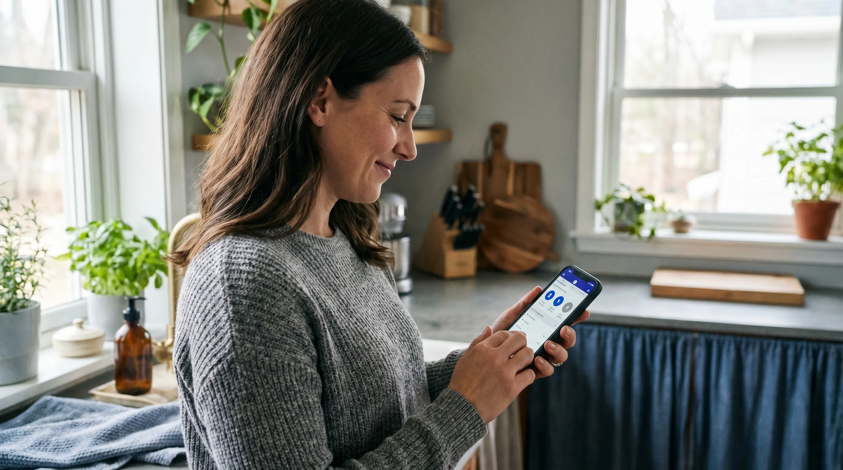 A woman tracking points on the WW app