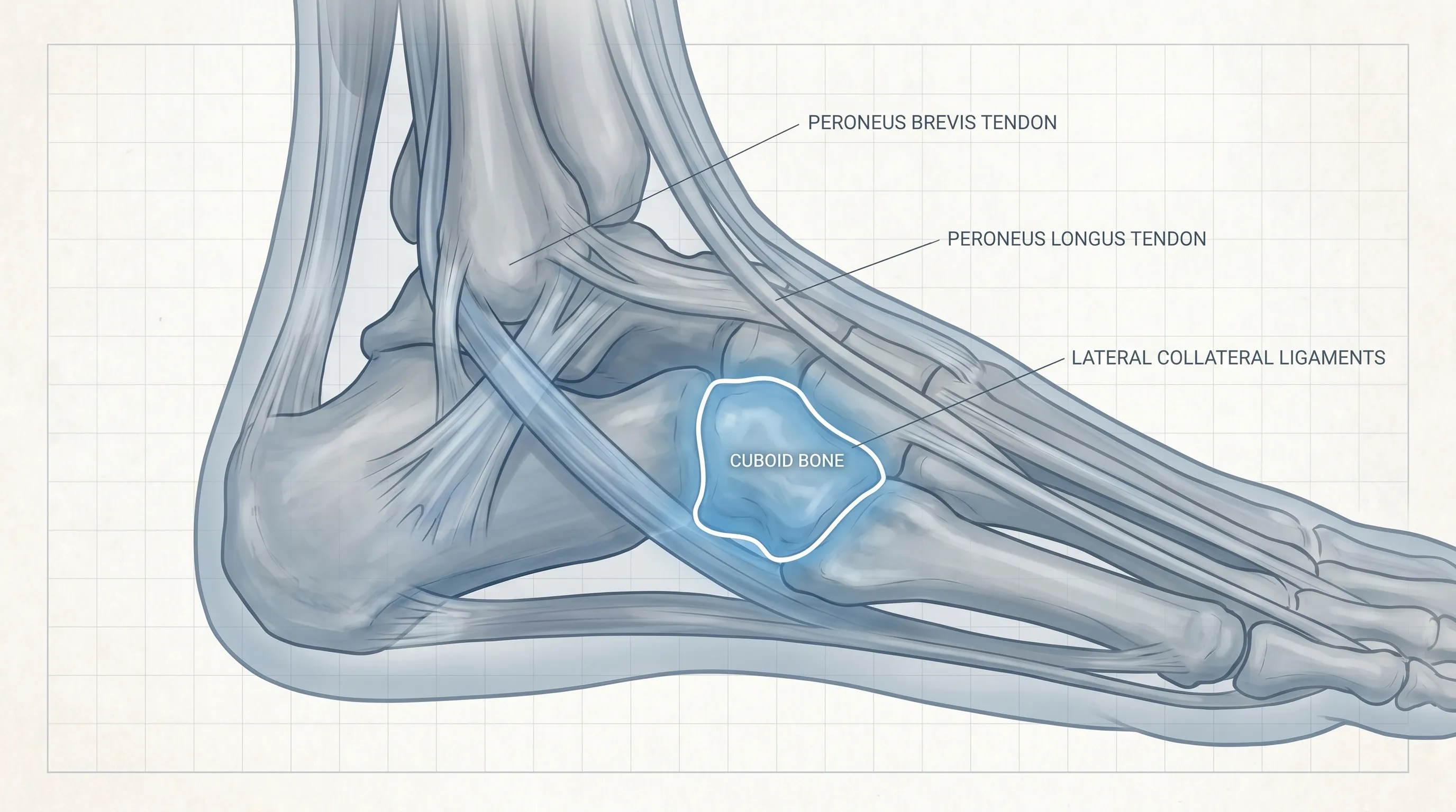 Close-up of a foot showing the lateral side anatomy