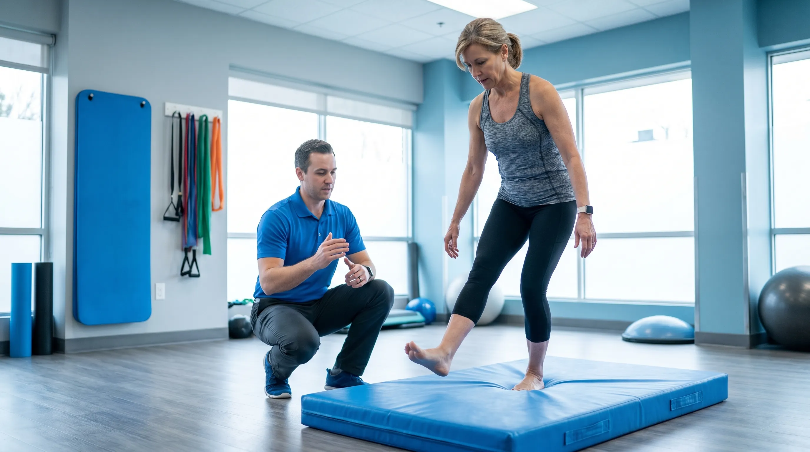 active physical therapy session for foot rehabilitation
