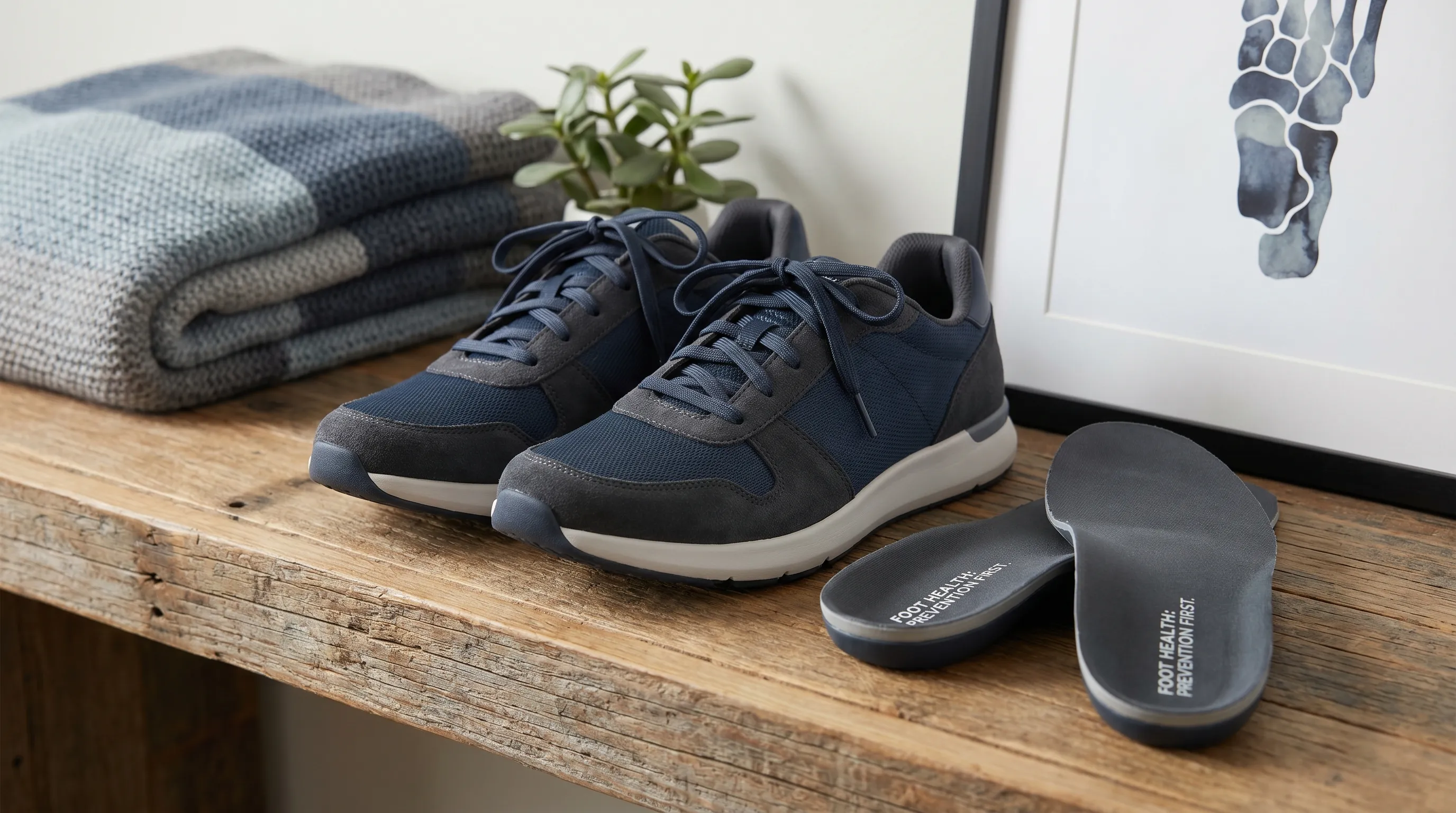 modern lifestyle image showing proper footwear and foot care prevention