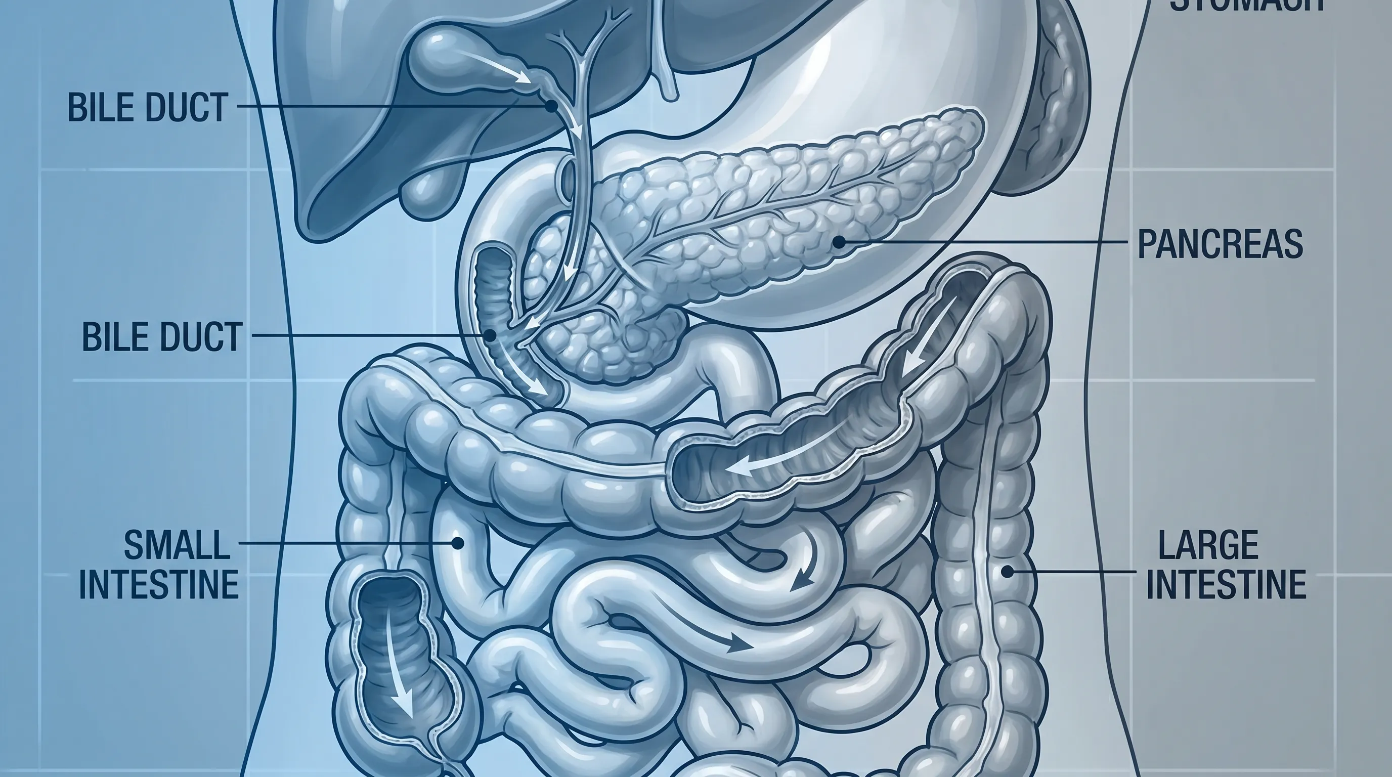 A doctor reviewing digestive health charts with a patient in a modern clinical setting, emphasizing patient education and symptom tracking